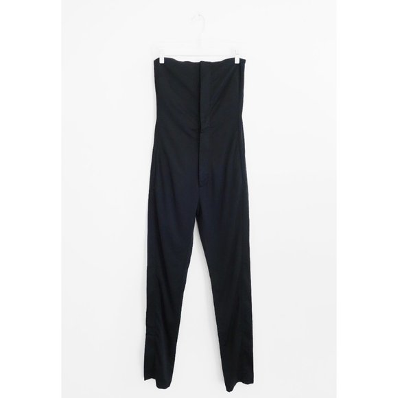 Maison Martin Margiela MM6 Black Sateen Viscose Wool Stretch Jumpsuit IT 40 US 4 - Picture 2 of 5